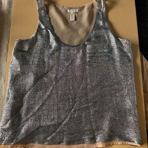 J. Crew Silver Shimmer Women's Tank Top